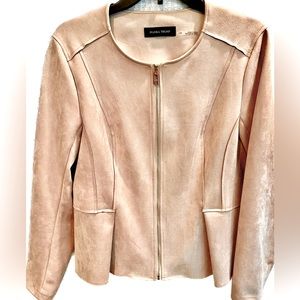 Ivanka Trump Faux Suede Zip Jacket, L